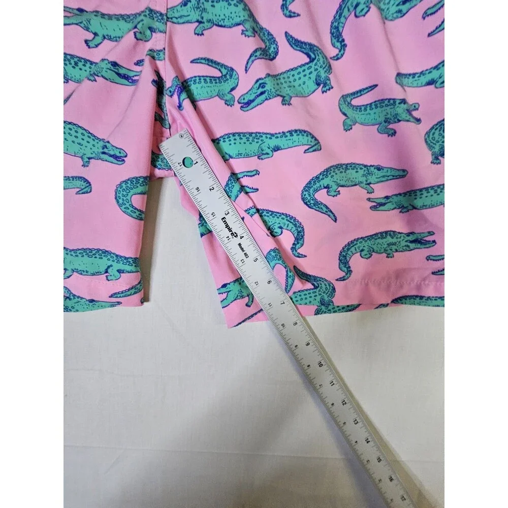 Chubbies Swim Trunks Men's Sz Large Pink Shorts ALLIGATOR Mesh Lined L 7
